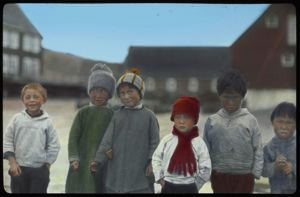 Image of Eskimo [Kalaallit] Children in South Greenland